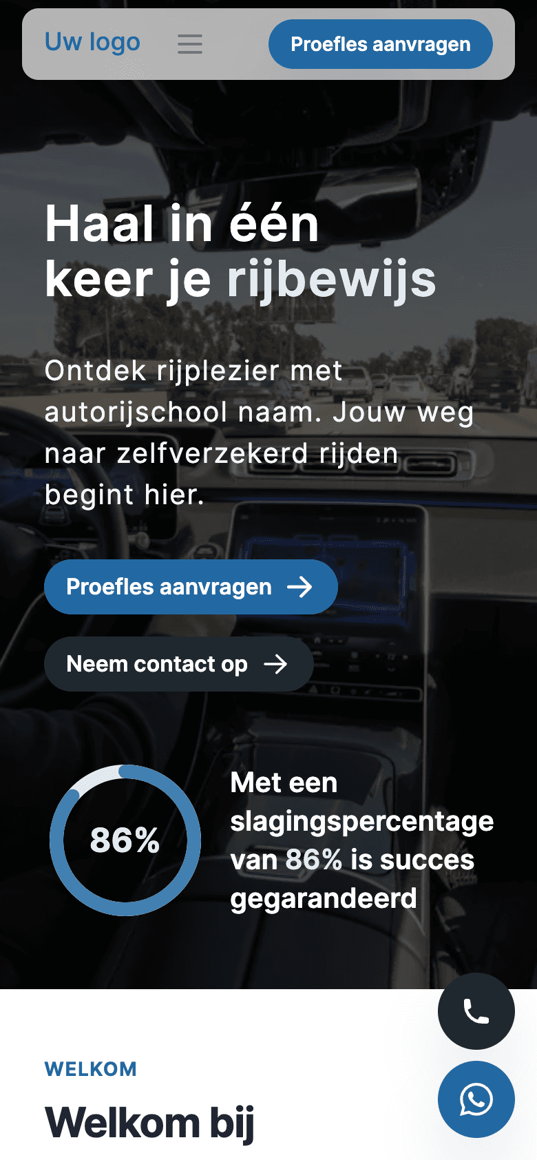 Screenshot of my demo project for a take away platform